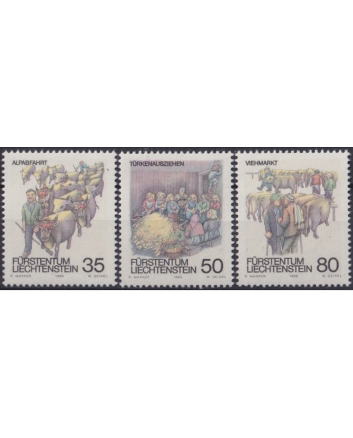 F-EX46077 LIECHTENSTEIN MNH 1989 FAUNA CHILD TALES HISTORY.