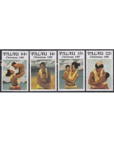 F-EX46067 PALAU IS MNH 1985 CHRISTMAS ETHNIC PALAUAN WOMAN & CHILD.