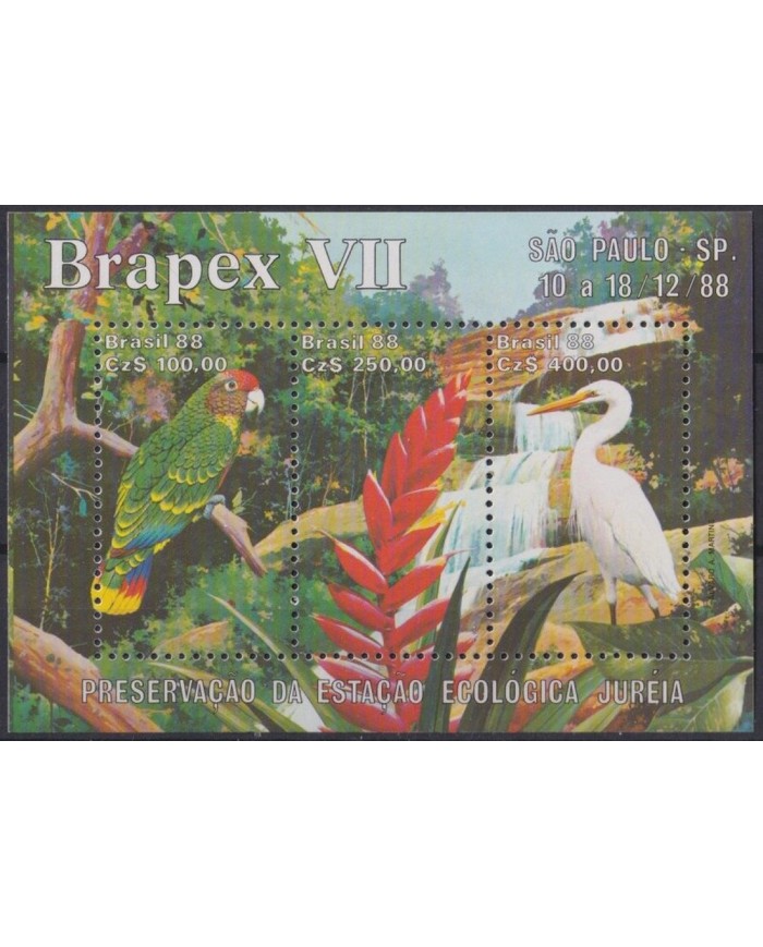 F-EX46084 BRAZIL BRASIL MNH 1988 BIRD AVES PAJAROS OISEAUX VÖGEL BRAPEX VII