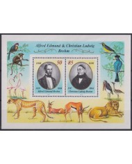F-EX46083 GERMANY DDR MNH 1989 ALFRED EDMUND & CHRISTIAN LUDWING BREHM BIRD FAUNA.