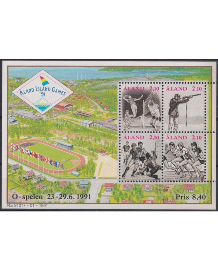 F-EX46112 ALAND MNH 1991 LOCAL GAMES SHUTTING SOCCER VOLLEYBALL ATHLETISM.