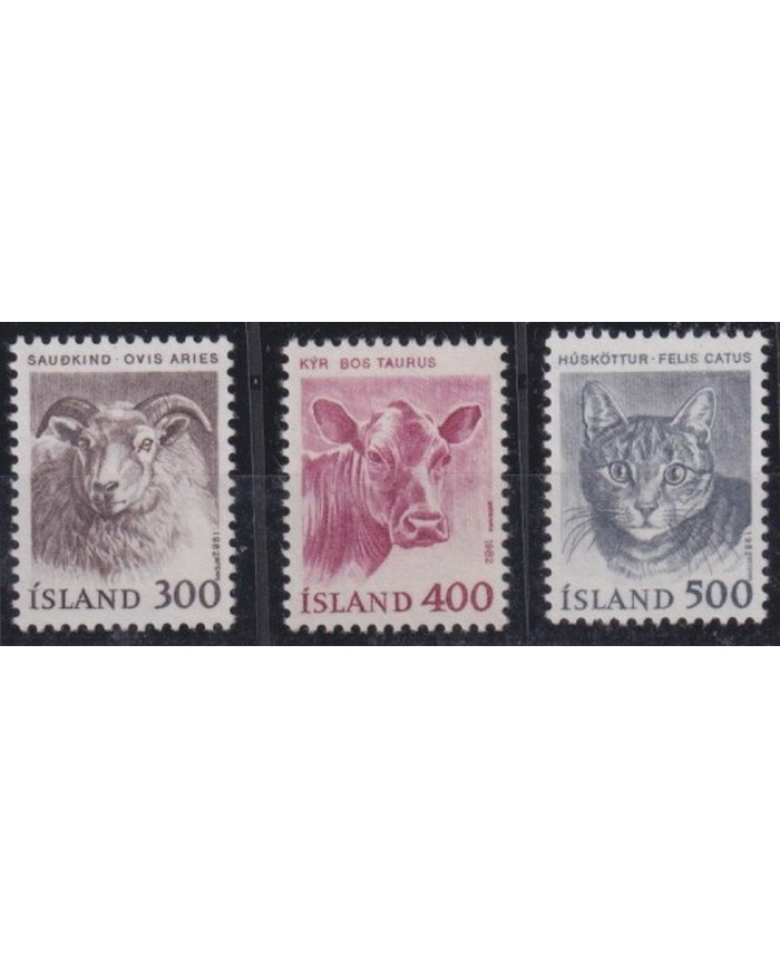 F-EX46108 ISLAND ICELAND ISLANDIA MNH 1982 WILDLIFE FAUNA SHEEP COW CAT.