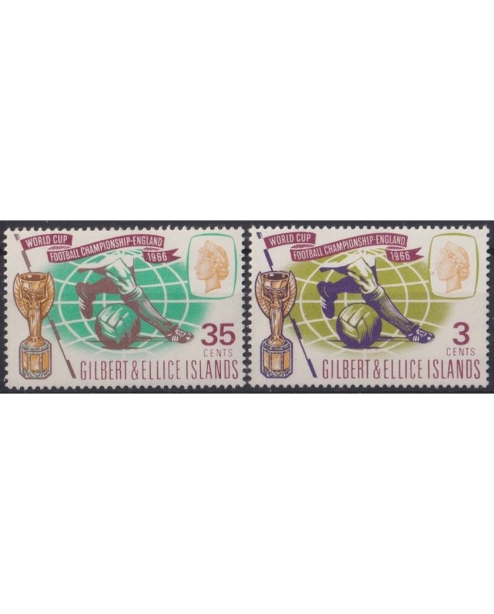 F-EX46124 GILBERT & ELLICE MNH 1966 ENGLAND UK WORLD SOCCER FOOTBALL CHAMPIONSHIP.