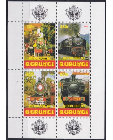 F-EX46095 BURUNDI MNH 1999 OLD RAILRIOAD RAILWAYS TREN LOCOMITIVE