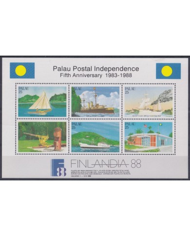 F-EX46138 PALAU MNH 1988 POSTAL INDEPENDENCE KAEP SHIP CORMORAN BOAT BARCOS.