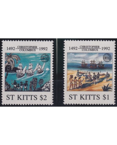 F-EX46167 ST KITTS 1992 MNH DISCOVERY COLUMBUS COLON SHIP BARCOS.