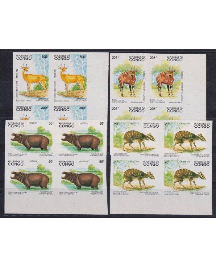 F-EX16834 CONGO MNH 1994 IMPERF PROTECTION OF NATURE ANTILOPE HYPO BONGO.