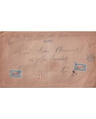 Z628 SENEGAL FRANCE 1922 REGISTERED FRANCE DECLARED VALUE 5000fr.