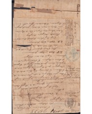 E113 FRANCE FRANCIA 1859 REVENUE SEALLED PAPER. 35C         