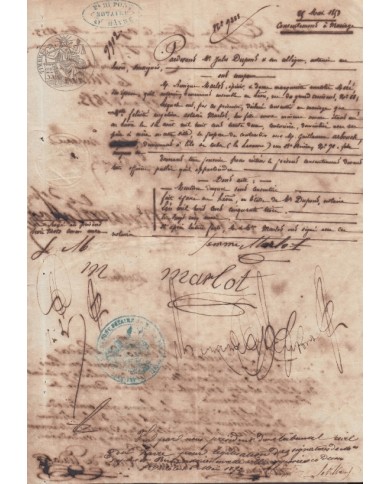 E125 FRANCE FRANCIA SEALLED PAPER 1853. 35C. PAPEL SELLADO. 