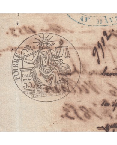 E125 FRANCE FRANCIA SEALLED PAPER 1853. 35C. PAPEL SELLADO. 