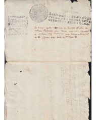 E156 ESPAÑA SPAIN SEALLED PAPER 1718 SANTO DOMINGO DOMINICANA SURCHARGE 1721  