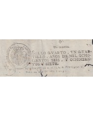 E162 ESPAÑA SPAIN SEALLED PAPER 1812-13 PUERTO RICO SURCHARGE  