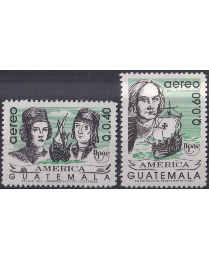 F-EX46052 GUATEMALA MNH 1991 AMERICA UPAEP DISCOVERY SHIP COLUMBUS PINZON BROTHER.