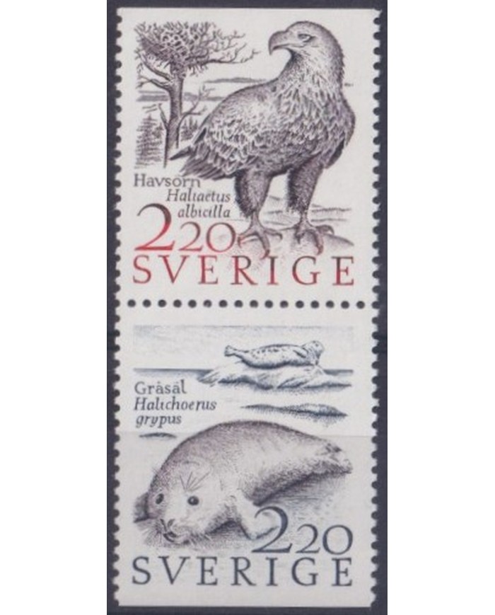 F-EX46142 SVERIGE SWEDEN SUEDE MNH EAGLE BIRD AVES PAJAROS PHOCAS FOCA.