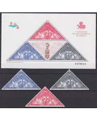 F-EX45422 SPAIN ESPAÑA 1992 DISCOVER COLUMBUS SHIP CARAVELAS.