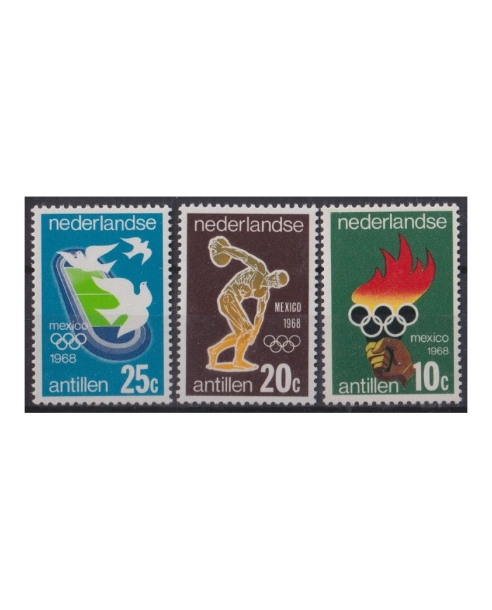 F-EX44970 NEDERLAND ANTILLES MNH 1968 MEXICO OLYMPIC GAMES TOURCH DISCOBOLO.