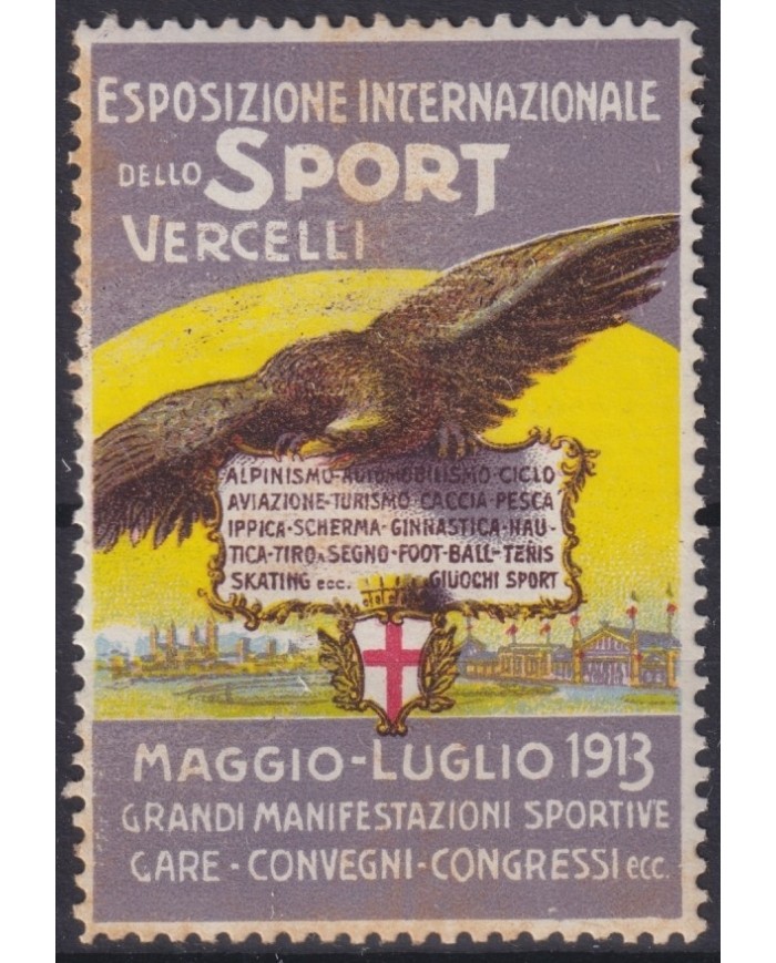 F-EX17184 ITALY ITALIA CINDERELLA 1913 SPORT INTERNATIONAL EAGLE ORIGINAL GUM