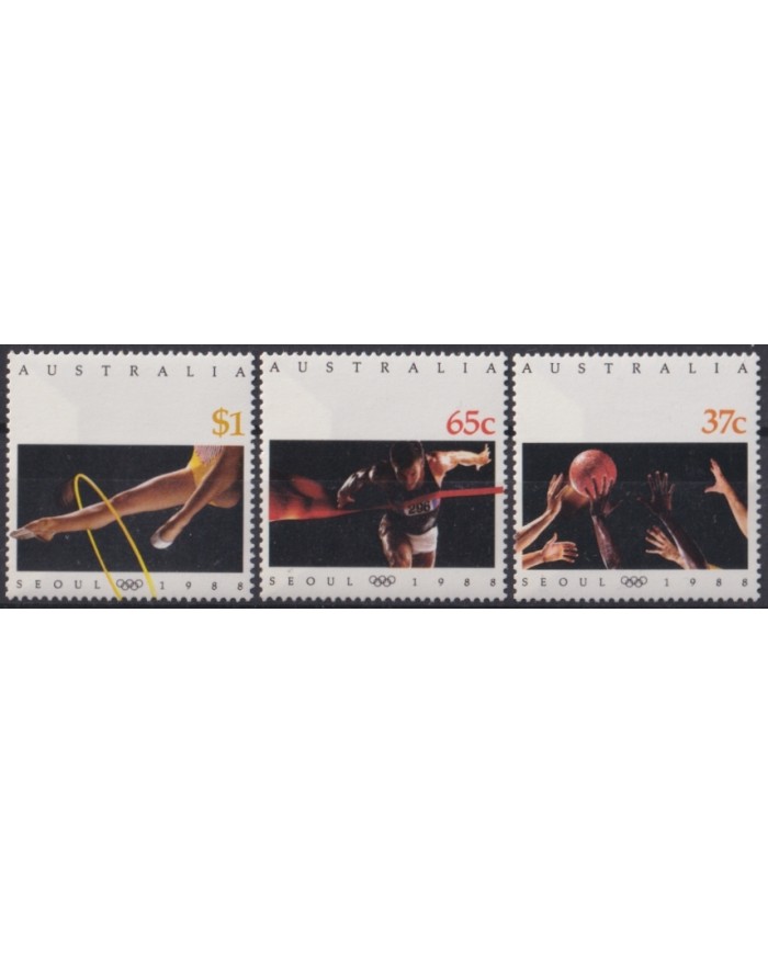F-EX44998 AUSTRALIA MNH 1988 OLYMPIC GAMES BASKETBALL GYMNASTICS ATHLETISM.