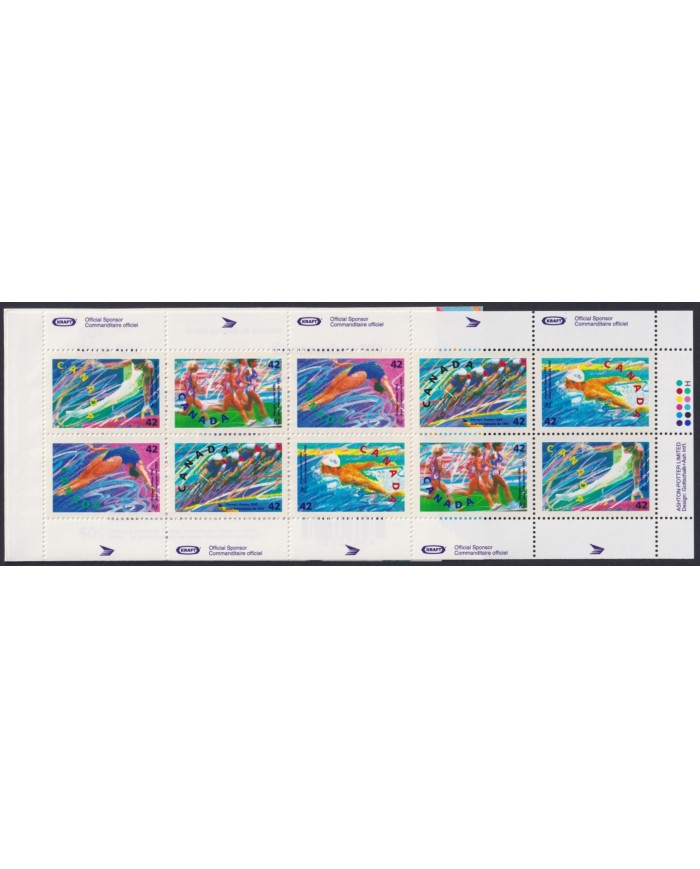 F-EX45009 CANADA MNH 1992 BARCEONA OLYMPIC GAMES ATHLETISM GYMNASTICS SOCCER SWIMMING.