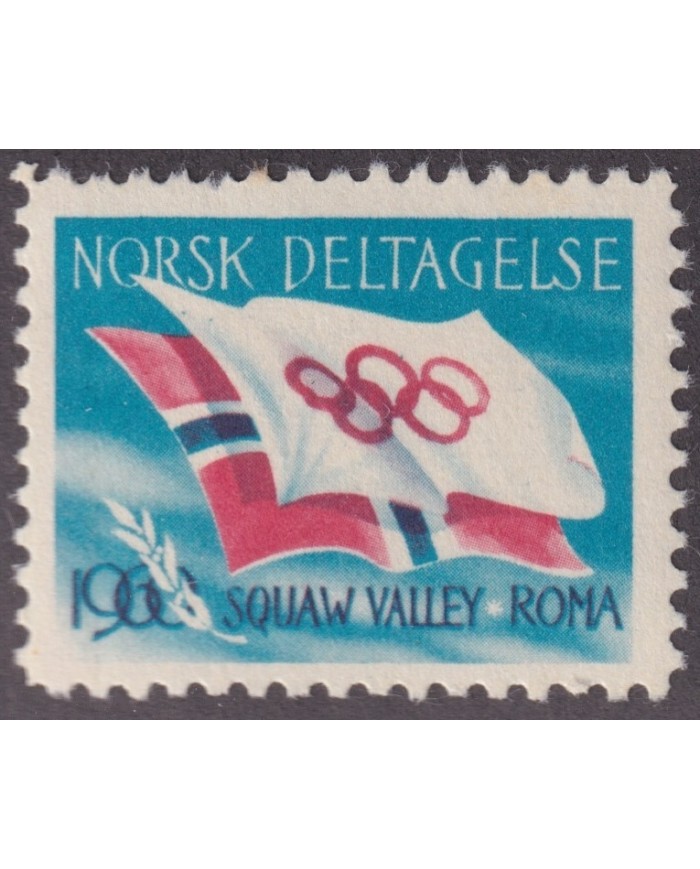 F-EX17195 NORGE NORWAY ITALY ITALIA CINDERELLA MNH 1960 OLYMPIC ROMA 30x25 mm