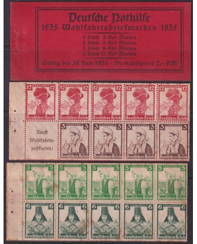 F-EX37805 GERMANY 1935 BOOKLED COSTUMES BOOK GLUED TO THE SEPARATOR PAPER.