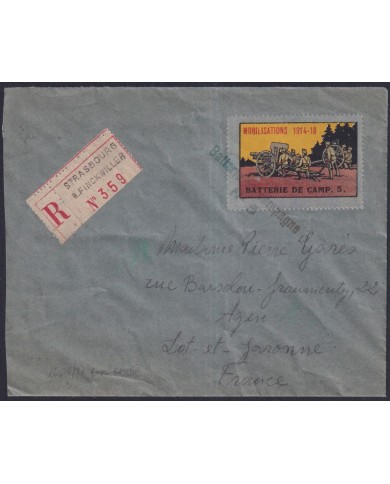 F-EX39225 FRANCE WWI MOBILISATION ARMY MILITAR POST BATTERIE COMPAIGNE.