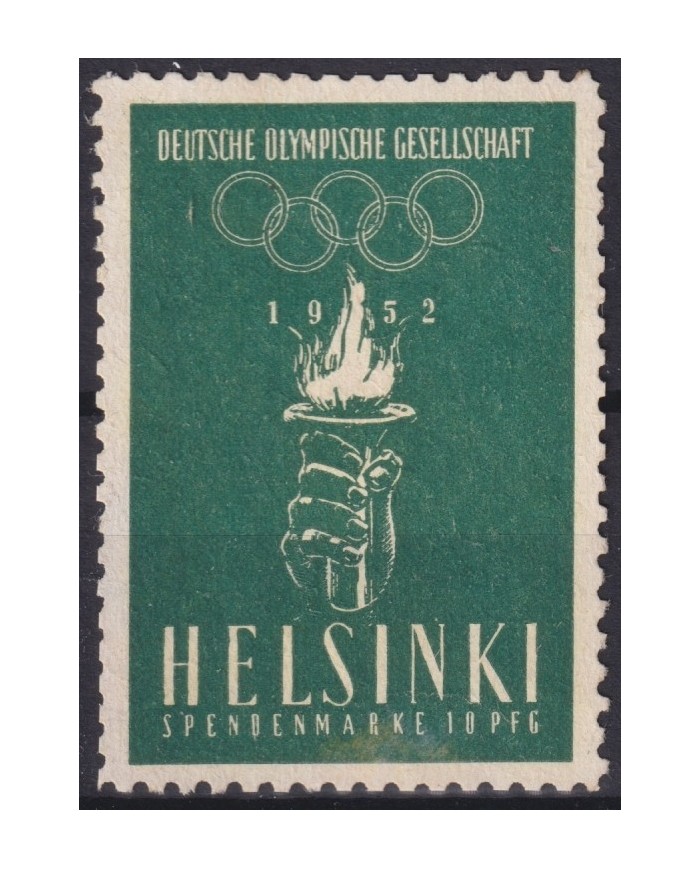 F-EX17205 GERMANY CINDERELLA 1952 OLYMPIC GAMES HELSINKI FINLAND 32x45 mm NO GUM