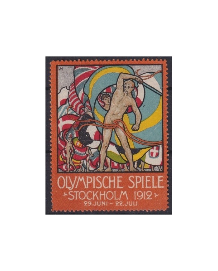 F-EX17208 GERMANY CINDERELLA 1912 OLYMPIC GAMES STOCKOLM SUEDE 47x61 mm NO GUM