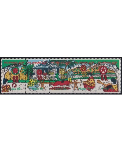 F-EX36254 PHILIPPINES 1983 MNH CHRISTMAS NAVIDAD RELIGION SNOW CHILD DRAWING.