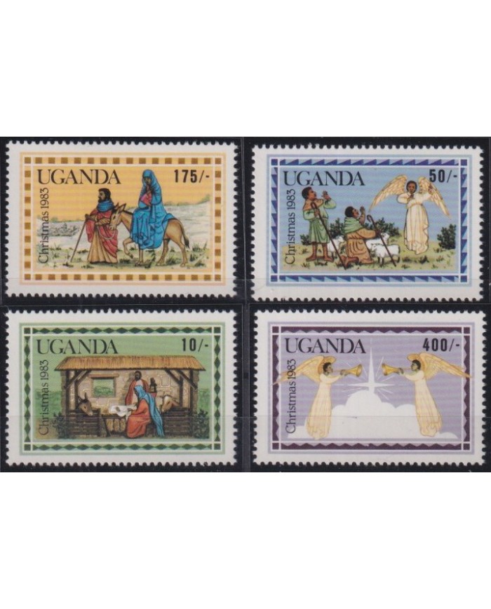 F-EX36257 UGANDA 1983 MNH CHRISTMAS NAVIDAD RELIGION DRAWING.