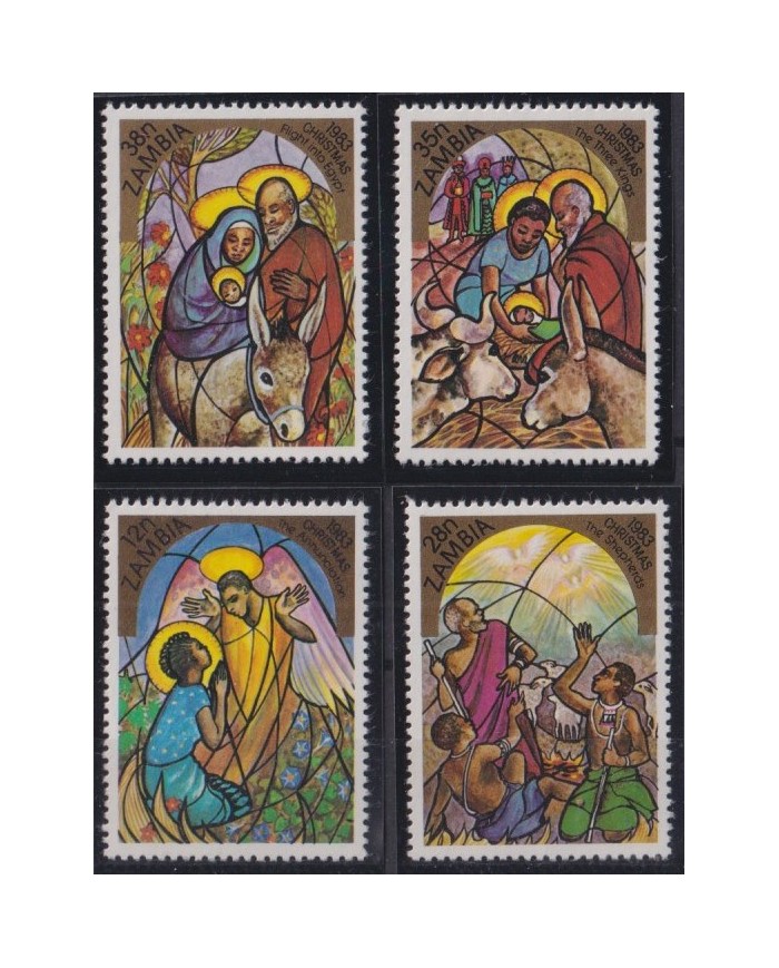 F-EX36259 ZAMBIA 1983 MNH CHRISTMAS NAVIDAD RELIGION DRAWING PASCUA.
