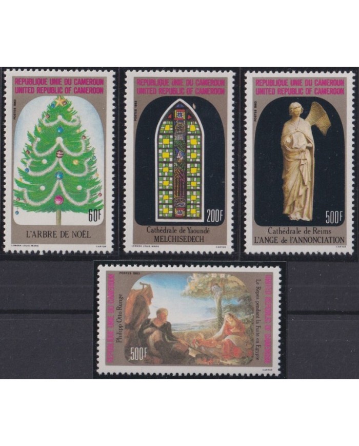 F-EX36261 CAMEROON CAMERUN 1983 MNH CHRISTMAS NAVIDAD RELIGION CHURCH ART.