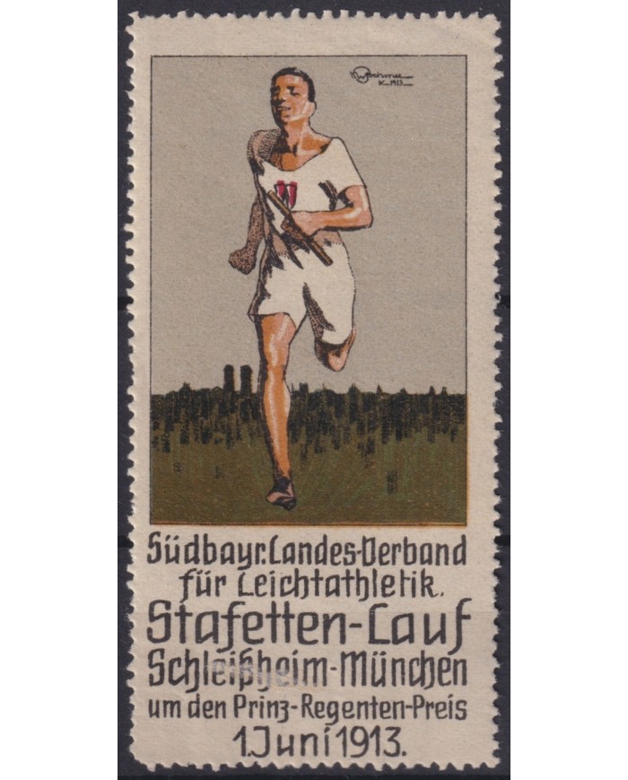 F-EX17215 GERMANY CINDERELLA 1913 MUNICH COMPETITION FAIR 40x80 mm NO GUM