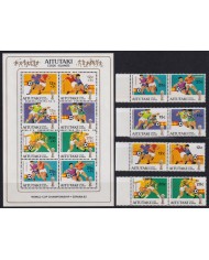 F-EX45980 AITUTAKI MNH 1982 SPAIN SOCCER FUTBOL CHAMPIONSHIP PAIR + MINI SHEET.
