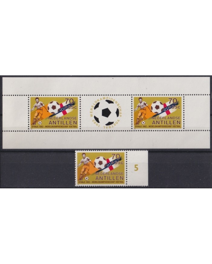 F-EX46418 NEDERLAND ANTILLES MNH 1982 SPAIN SOCCER FUTBOL CHAMPIONSHIP.