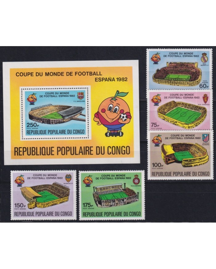 F-EX46431 CONGO MNH 1982 SPAIN SOCCER FUTBOL CHAMPIONSHIP.