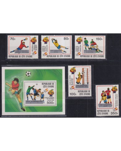F-EX46433 YVORY COAST MNH 1982 SPAIN CHAMPIONSHIP SOCCER FOOTBALL WINNER.