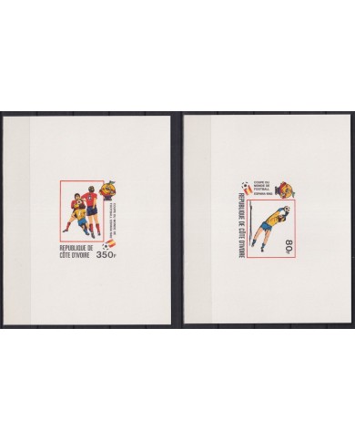 F-EX45984 YVORY COAST MNH 1982 DELUXE PROOF CARDBOARD SOCCER WORLD CUP.