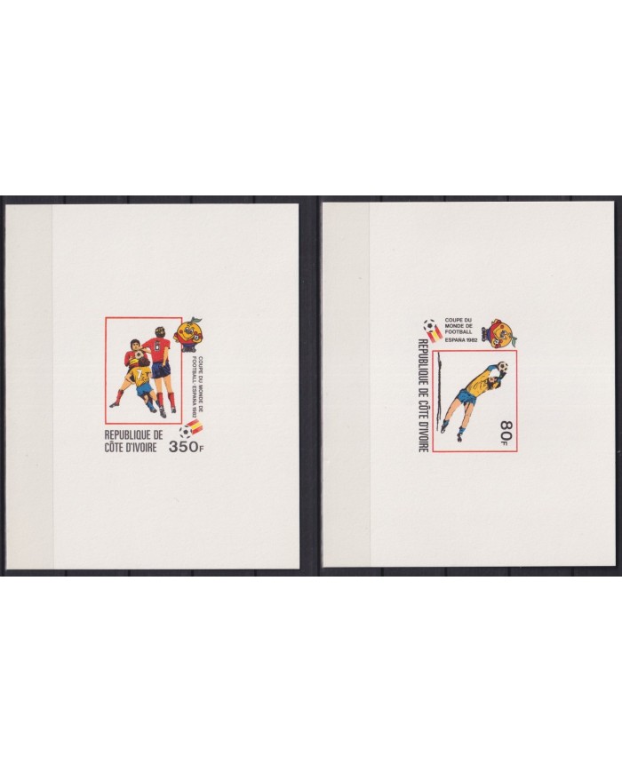 F-EX45984 YVORY COAST MNH 1982 DELUXE PROOF CARDBOARD SOCCER WORLD CUP.