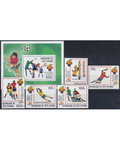 F-EX46434 IVORY COAST COSTA DE MARFIL MNH 1982 SPAIN SOCCER FUTBOL CHAMPIONSHIP.