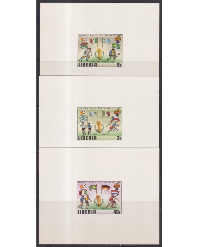 F-EX46459 LIBERIA MNH 1982 WORLD SOCCER FOOTBALL CUP SPAIN CARDBOARD PROOF.