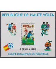 F-EX46412 UPPER VOLTA MNH 1982 SHEET SPAIN SOCCER WORLD CUP FUTBOL.