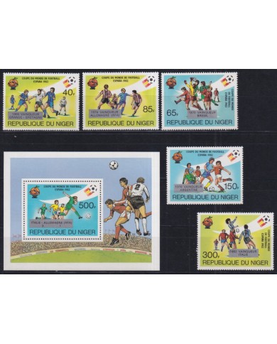 F-EX46470 NIGER MNH 1982 CHAMPIONSHIP SOCCER FOOTBALL WINNER OVERPRINT.