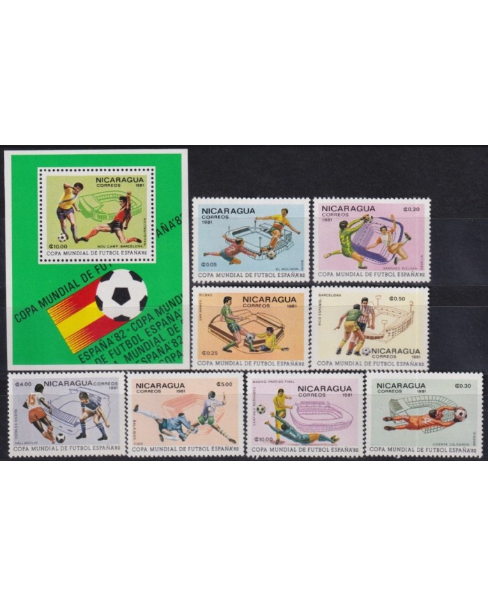 F-EX46471 NICARAGUA MNH 1982 SPAIN SOCCER FUTBOL CHAMPIONSHIP.
