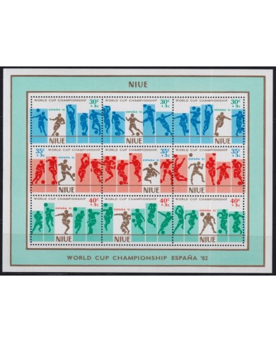 F-EX45991 NIUE MNH 1982 SPAIN SOCCER FUTBOL CHAMPIONSHIP MINI SHEET.