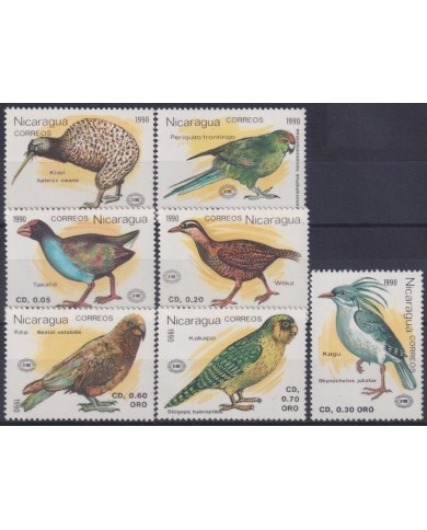 F-EX46510 NICARAGUA MNH 1990 WILDLIFE PARROT BIRD AVES PAJAROS OISEAUX VÖGEL.