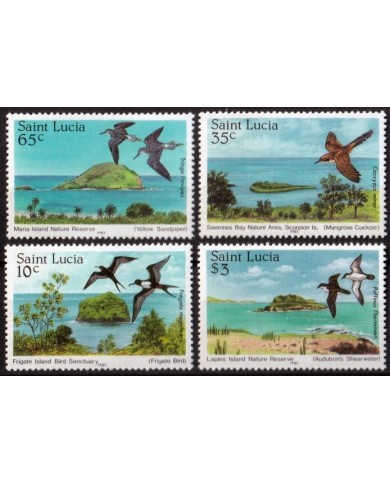F-EX46514 ST LUCIA MNH 1985 LANDSCAPE & BIRD OISEAUX VÖGEL AVES PAJAROS.