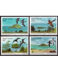 F-EX46514 ST LUCIA MNH 1985 LANDSCAPE & BIRD OISEAUX VÖGEL AVES PAJAROS.