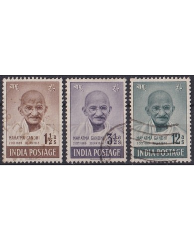 F-EX46219 INDIA 1948 MAHATMA GHANDI USED STAMPS LOT.